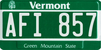 VT license plate AFI857