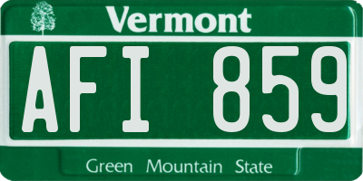 VT license plate AFI859