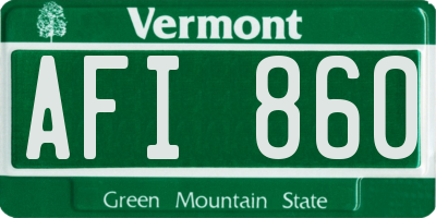 VT license plate AFI860