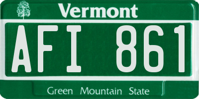 VT license plate AFI861