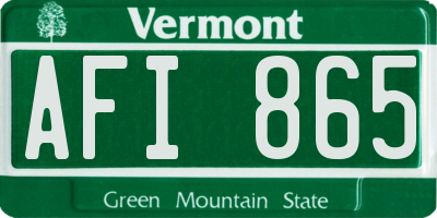 VT license plate AFI865