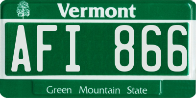 VT license plate AFI866