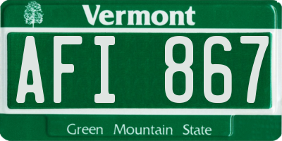 VT license plate AFI867