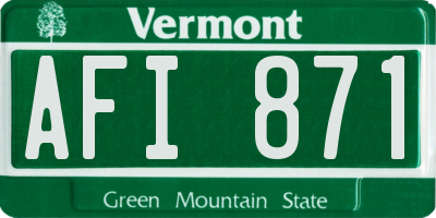 VT license plate AFI871