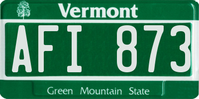 VT license plate AFI873