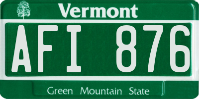 VT license plate AFI876