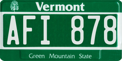 VT license plate AFI878