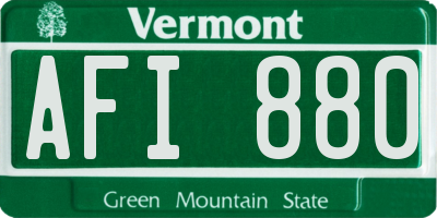 VT license plate AFI880