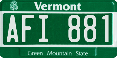 VT license plate AFI881