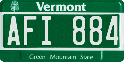 VT license plate AFI884