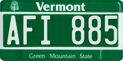 VT license plate AFI885