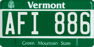 VT license plate AFI886