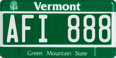 VT license plate AFI888