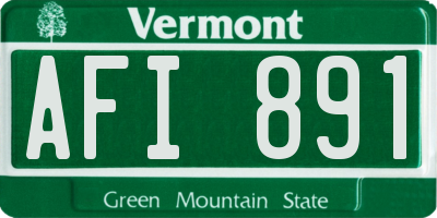 VT license plate AFI891