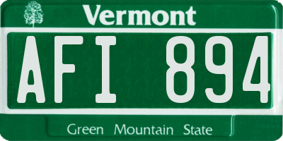 VT license plate AFI894