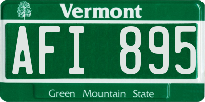 VT license plate AFI895
