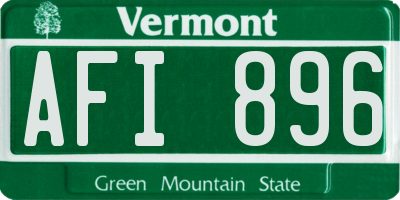 VT license plate AFI896