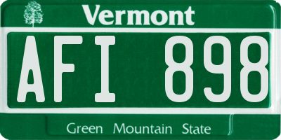 VT license plate AFI898