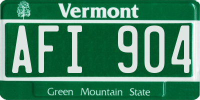 VT license plate AFI904