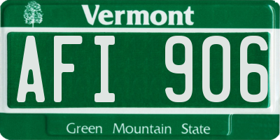 VT license plate AFI906