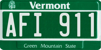 VT license plate AFI911
