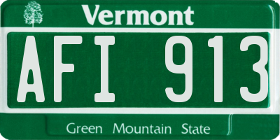 VT license plate AFI913