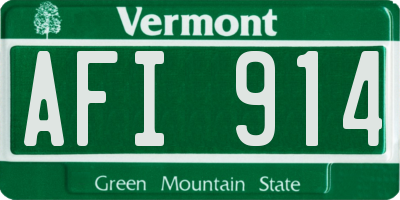 VT license plate AFI914