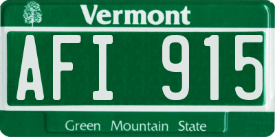 VT license plate AFI915