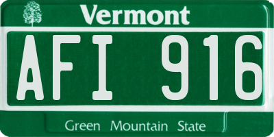 VT license plate AFI916