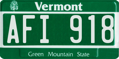 VT license plate AFI918