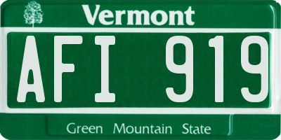 VT license plate AFI919