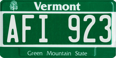 VT license plate AFI923