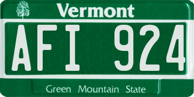 VT license plate AFI924