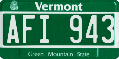 VT license plate AFI943