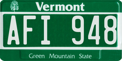 VT license plate AFI948