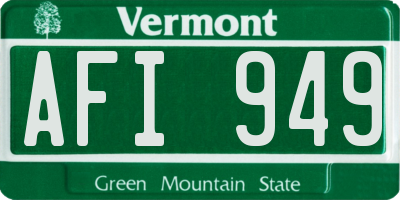 VT license plate AFI949
