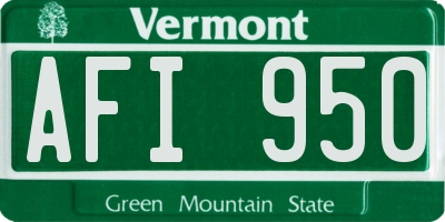 VT license plate AFI950