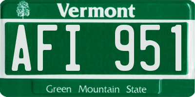 VT license plate AFI951