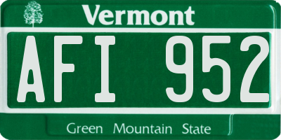 VT license plate AFI952