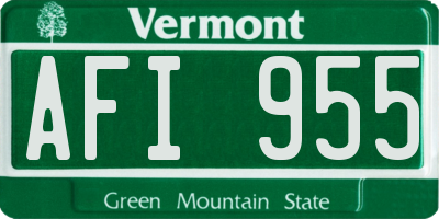 VT license plate AFI955