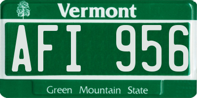 VT license plate AFI956