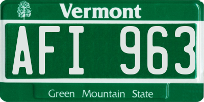VT license plate AFI963