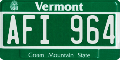 VT license plate AFI964