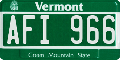 VT license plate AFI966