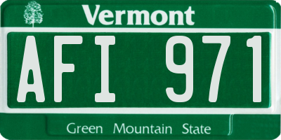 VT license plate AFI971