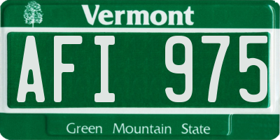 VT license plate AFI975