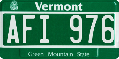 VT license plate AFI976