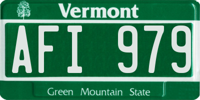 VT license plate AFI979
