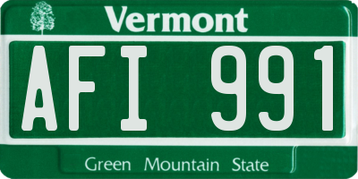 VT license plate AFI991
