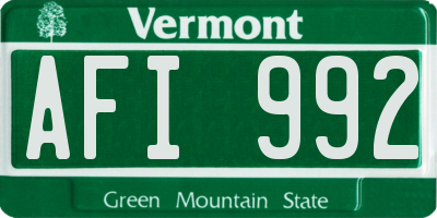 VT license plate AFI992